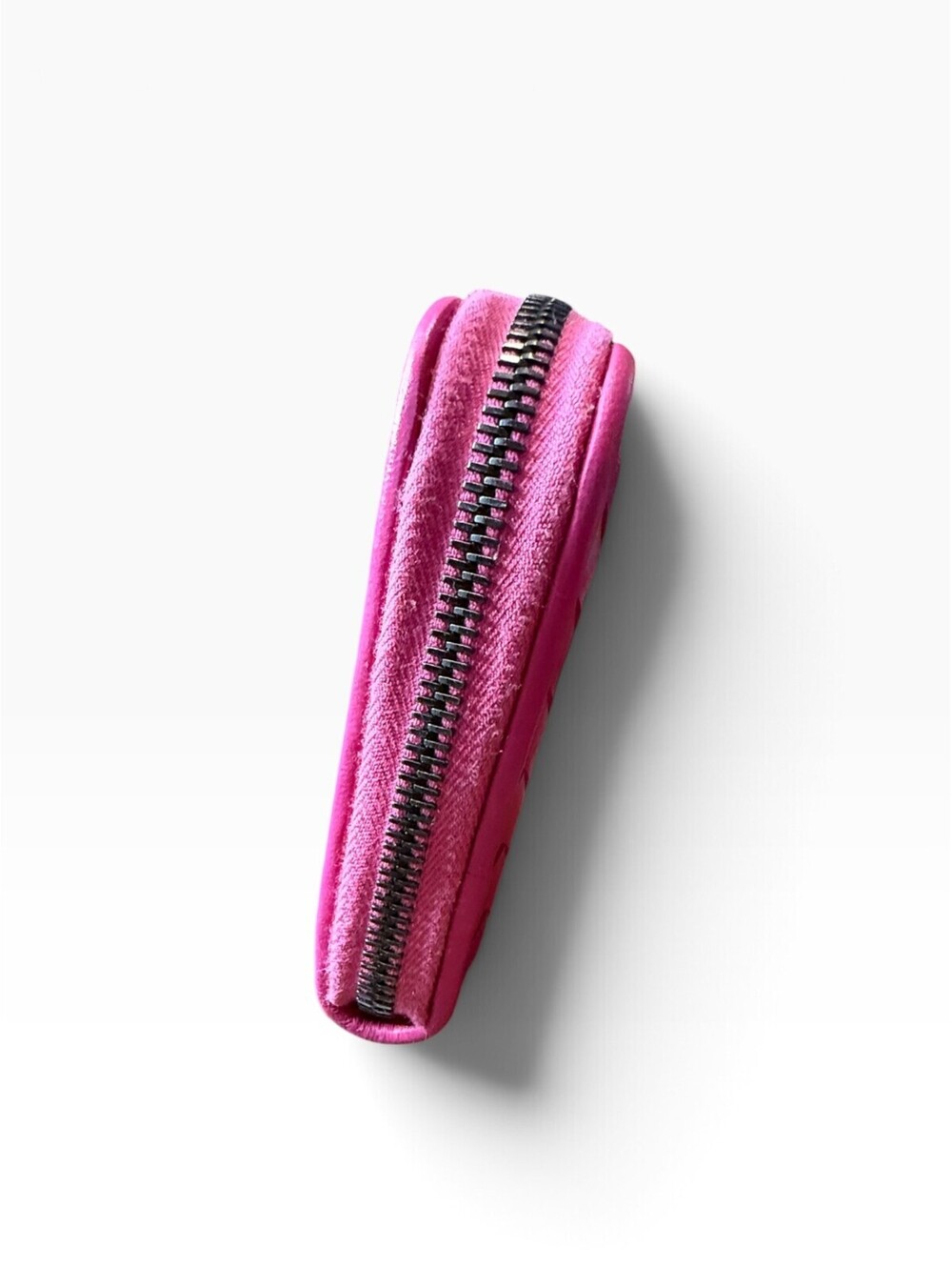 Bottega Veneta Intrecciato Fuchsia Pink Leather Zip Around Wallet Box Dust Bag - Picture 7 of 12